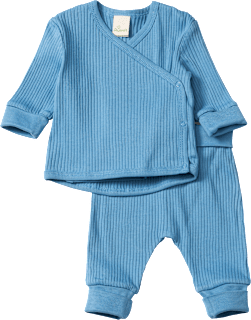 Set mit Mitwachsfunktion mit Wickelshirt & Hose, blau, Gr. 56, 2 St