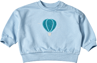 Sweatshirt mit Heißluftballon-Applikation, blau, Gr. 68, 1 St