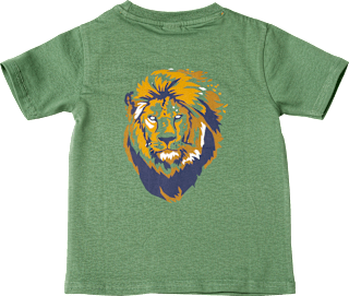 T-Shirt mit Löwen-Motiv, grün, Gr. 104, 1 St