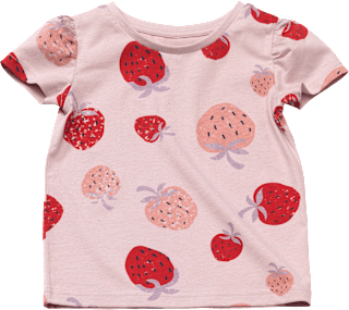 T-Shirt mit Erdbeer-Muster, rosa, Gr. 110, 1 St
