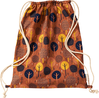 Turnbeutel mit Baum-Muster, ca. 32 x 40cm, braun ALANA