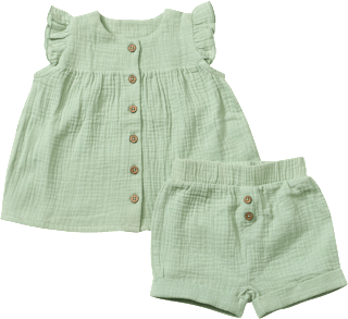 Set mit Tunika & Shorts aus Musselin, grün, Gr. 80, 1 St