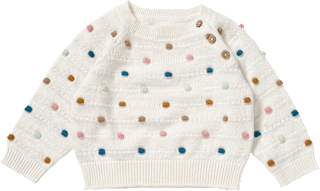 Pullover Aus Strick mit Punkte-Muster, beige, Gr. 68, 1 St