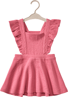 Kleid mit Waffel-Struktur & Rüschen, rosa, Gr. 74, 1 St
