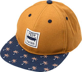 Basecap mit Palmen-Muster, orange + blau, 52/53, 1 St