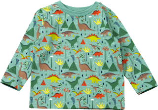 Langarmshirt Pro Climate mit Dino-Muster, grün, Gr. 104, 1 St