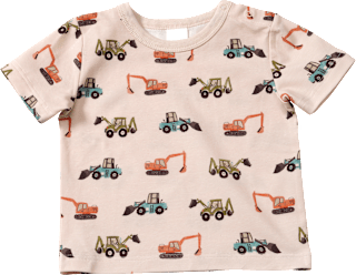 T-Shirt Pro Climate mit Traktor-Muster, beige, Gr. 74, 1 St