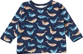 Langarmshirt Pro Climate mit Wal-Muster, blau, Gr. 86, 1 St