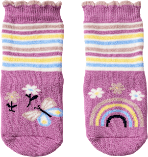 Stoppersocken mit Schmetterlings-Motiv, lila, Gr. 23/24, 1 St