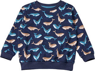 Sweatshirt mit Wal-Muster, blau, Gr. 92, 1 St