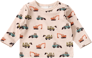 Langarmshirt Pro Climate mit Traktor-Muster, beige, Gr. 74, 1 St