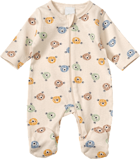 Schlafanzug mit Bären-Muster, beige, Gr. 42/44 ALANA