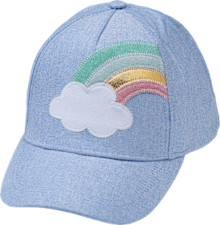 Basecap mit Regenbogen-Applikation, blau, Gr. 54/55, 1 St