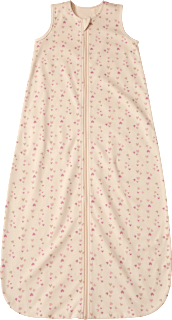 Schlafsack 1 TOG mit Herz-Muster, beige & lila, 100 cm, 1 St