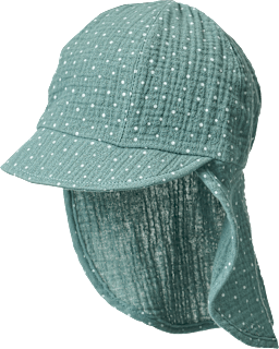 Schirmmütze aus Musselin mit Punkte-Muster, blau, Gr, 1 St