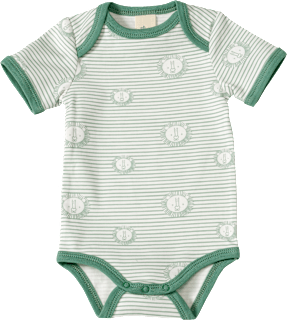 Body Kurzarm mit Löwen-Muster, grün, Gr. 74/80, 1 St