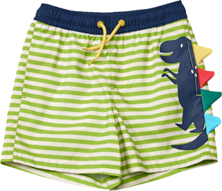 Badehose mit 3D-Dino-Applikation, grün, Gr. 122/128, 1 St