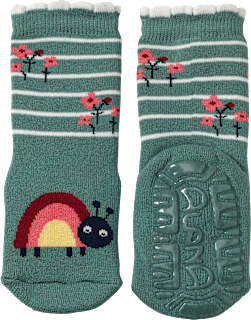 Stoppersocken mit Regenbogen-Motiv, grün, Gr. 23/24, 1 St