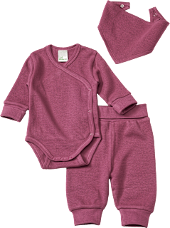 Set mit Body, Hose & Halstuch mit Waffel-Struktur, lila, Gr. 74/80, 1 St