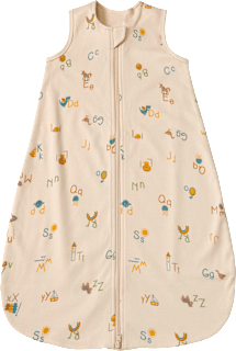 Schlafsack 1 TOG mit ABC-Muster, beige, 90 cm, 1 St