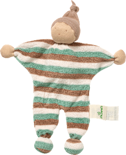 Püppchen mit Ringel-Muster, grün & beige ALANA