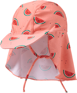 UV Mütze mit Nackenschutz & Melonen-Muster, rosa, Gr. 54/55, 1 St