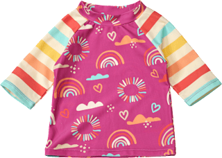 UV Shirt mit Regenbogen-Muster, lila + bunt, Gr. 98/104, 1 St