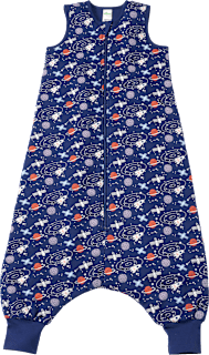 Schlafsack mit Beinen 2 TOG mit Weltraum-Muster, blau, 110 cm ALANA