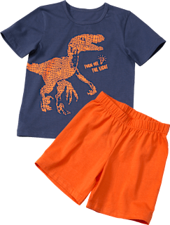 Schlafanzug mit Glow-in-the-Dark Dino Print, blau & rot, Gr. 104, 1 St
