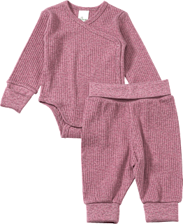 Set mit Body und Hose mit Vario-Ärmeln & Mitwachsfunktion, mauve, Gr. 62/68 ALANA