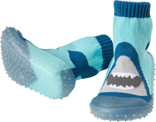 Abenteuer Socken mit Hai-Motiv, blau, Gr. 23/24, 1 St