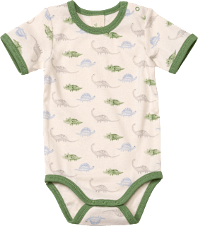 Body Kurzarm mit Dinosaurier-Muster, beige, Gr. 74/80, 1 St