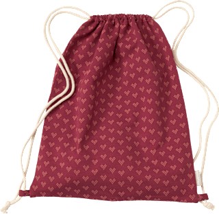 Turnbeutel mit Herz-Muster, beere, ca. 32 x 40cm ALANA