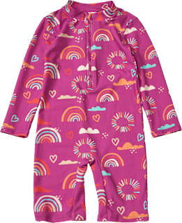 UV Badeoverall mit Regenbogen-Muster, lila, Gr. 110/116, 1 St