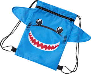 Badebeutel mit Hai-Motiv & 3D Applikation, blau, 1 St