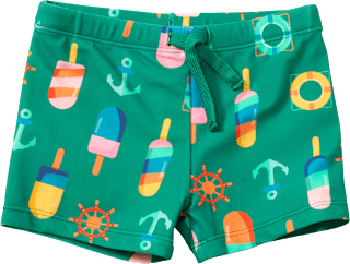 Badehose mit maritimem-Muster, grün, Gr. 122/128, 1 St