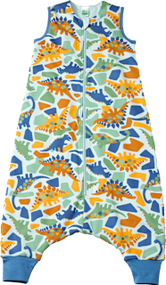 Schlafsack mit Beinen 2 TOG mit Dino-Muster, blau, 110 cm ALANA