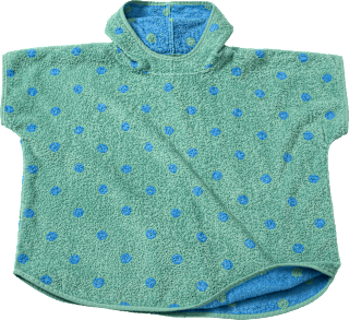 Badeponcho mit Punkten, grün, Gr. 1, ca. 5 - 7 Jahre ALANA