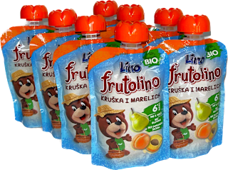 frutolino EKO kašica kruška i marelica, 6+ mj., XXL Lino