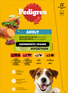 Nassfutter Hund gemischte Selektion in Sauce, Multipack (12x100 g) Pedigree