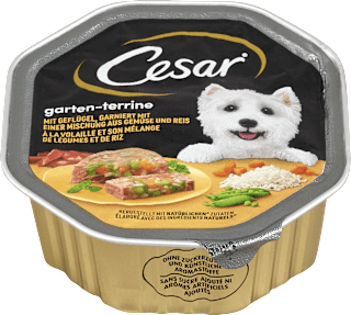 Nassfutter Hund Garten-Terrine mit Geflügel, Gemüse & Reis Cesar
