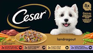 Nassfutter Hund Landküche Vielfalt in Sauce, Multipack (8x150 g) Cesar