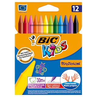 Маслени пастели Kids, 12 цвята, 30+м BIC
