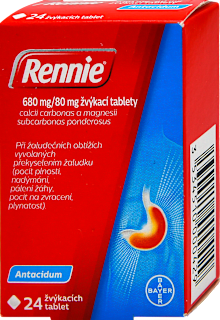 žvýkací tablety 680mg/80mg Rennie