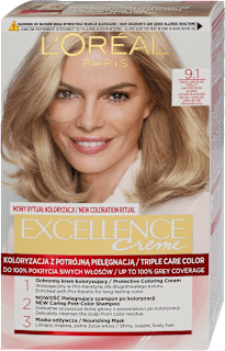 Farba do włosów 9.1 Bardzo Jasny Blond Popielaty L'ORÉAL PARiS EXCELLENCE Creme