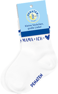 Söckchen Mama + Ich, weiß, 6-9 Monate Penaten