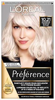 Farba do włosów 10.21 STOCKHOLM Bardzo Jasny Perłowy Blond L'ORÉAL PARiS PRÉFÉRENCE