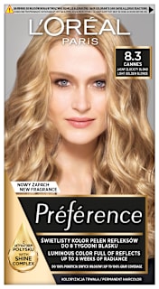 Farba do włosów 8.3 CANNES Jasny Złocisty Blond L'ORÉAL PARiS PRÉFÉRENCE