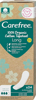 Slipové vložky 100 % Organic Long - neparfumované Carefree