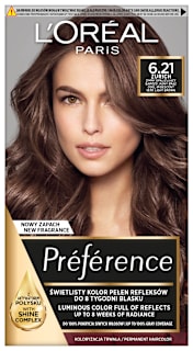 Farba do włosów 6.21 ZURICH Zimny Opalizujący Bardzo Jasny Brąz L'ORÉAL PARiS PRÉFÉRENCE